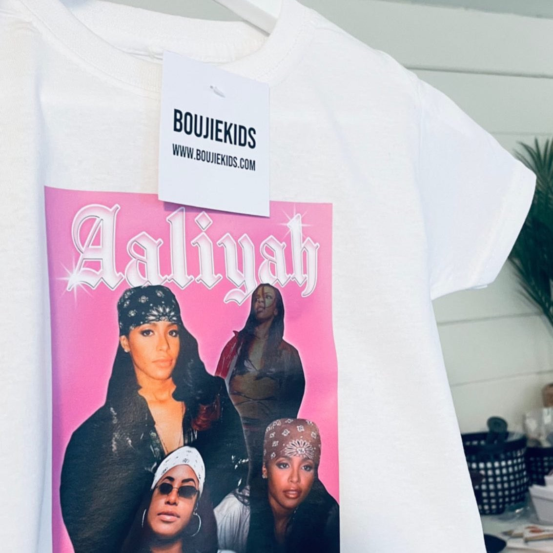 Aaliyah T Shirt White & Pink (BH)